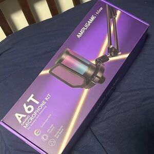 AMPLIGAME A6T Gaming Microphone Kit - Purple Box
